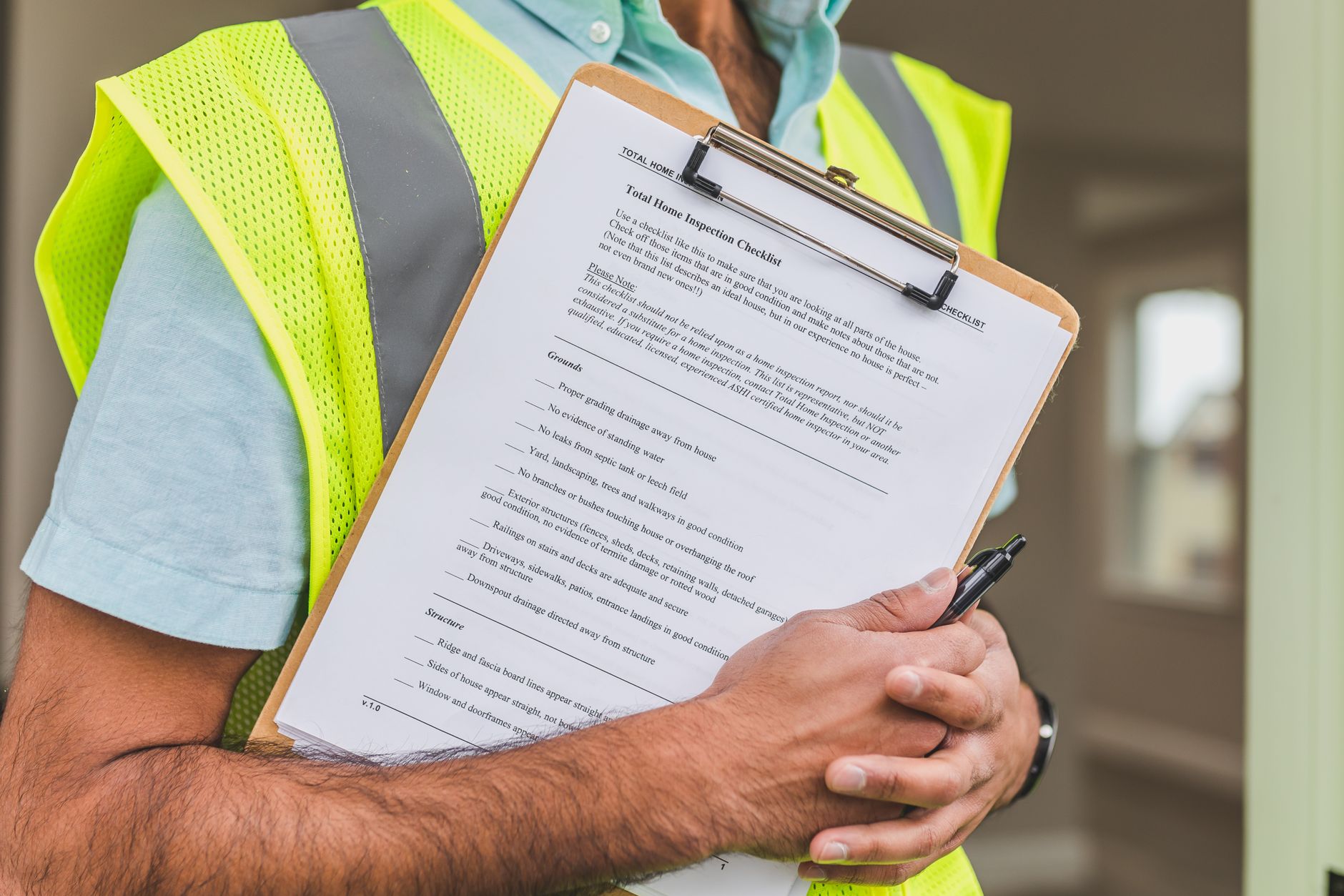 Comprehensive quality inspection checklist on clipboard for travel booking commission audit
